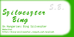 szilveszter bing business card